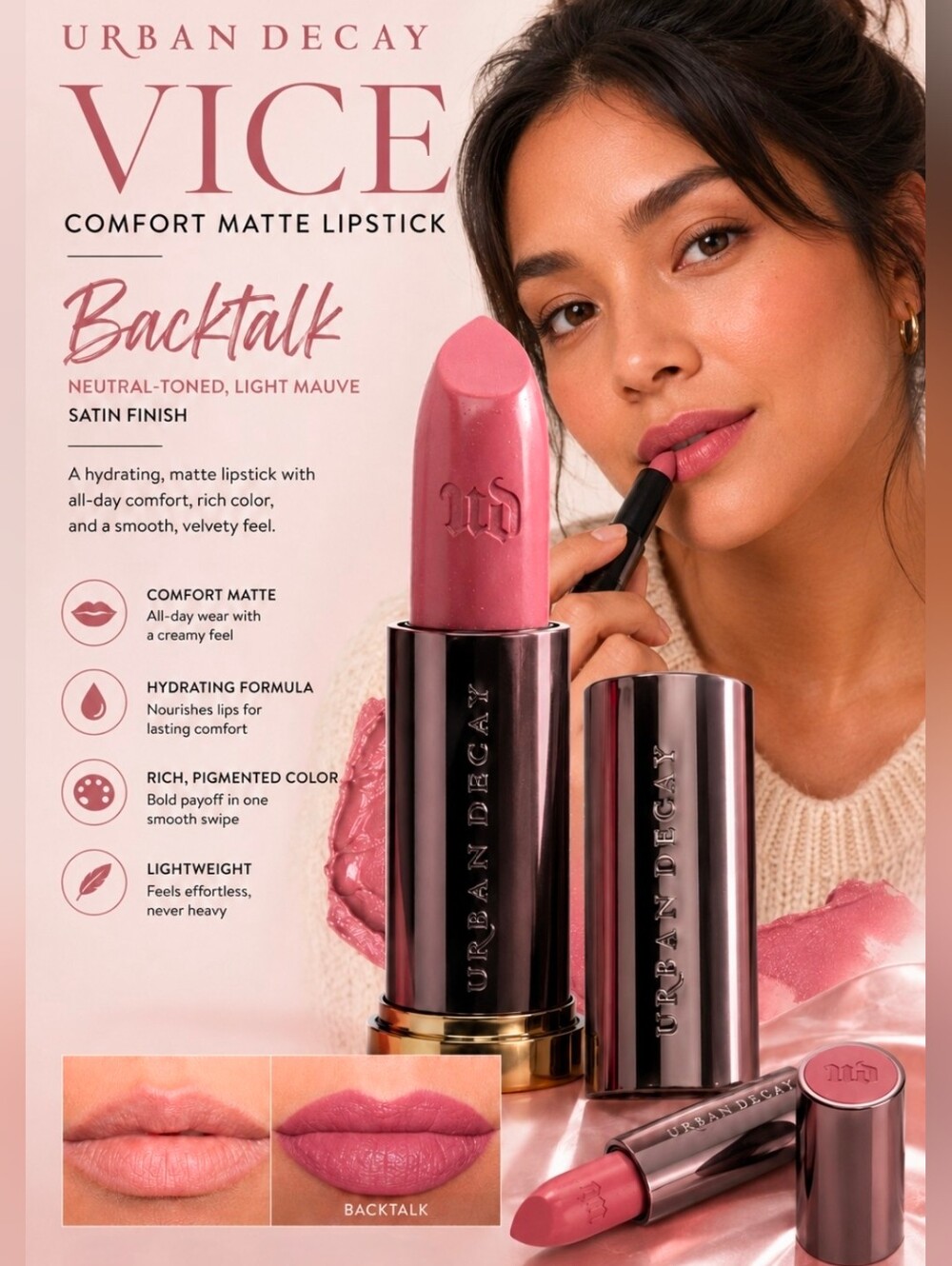 Urban Decay Vice Comfort Matte Lipstick – Backtalk